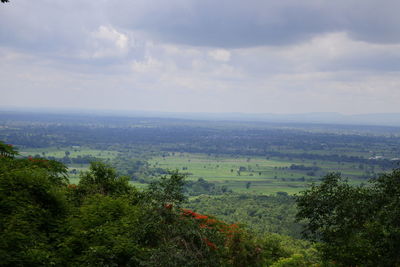 High angle view of landscape against sky