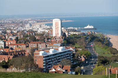 Panoramic view of eastbourne from beachy head