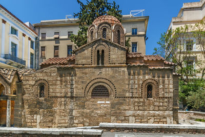 Low angle view of historic building against sky