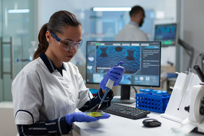 Female scientist working at laboratory