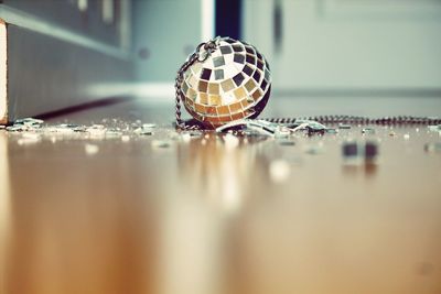 Close up of broken disco ball