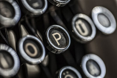 Close-up of typewriter