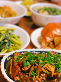 Close-up of food in bowls on table