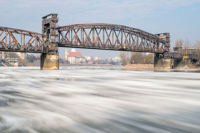 Bridge over river against sky