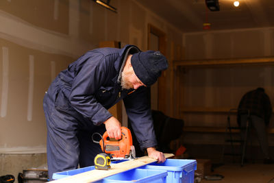 Man working on table