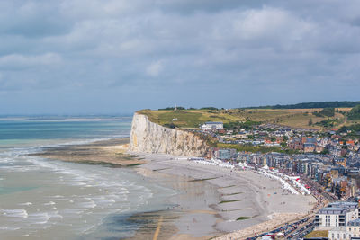 High angle view of beach against sky