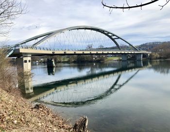 Bridge over river against sky