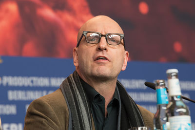 Close-up of man wearing eyeglasses