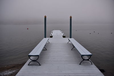 Pier over sea against sky