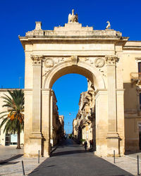 View of historical building against blue sky