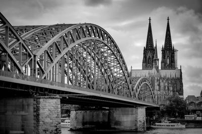 Bridge over river against sky