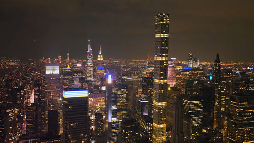 Amazing panorama view of new york city skyline and skyscraper at sunset