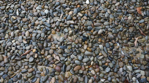 Full frame shot of pebbles on beach