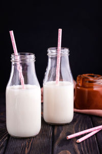 Close-up of drink in glass on table