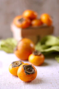 Close-up of fruits on table