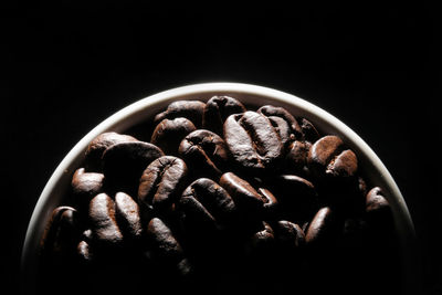 High angle view of coffee beans