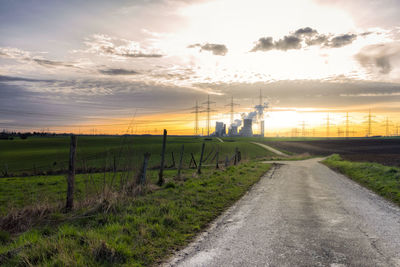 Scenic view of landscape against sky during sunset