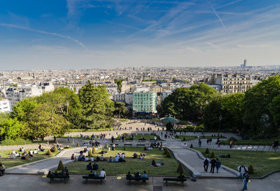 Panoramic view of city against sky