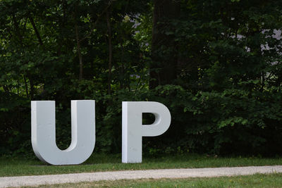 Information sign on field