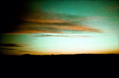 Silhouette landscape at sunset