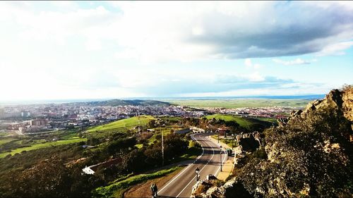 High angle shot of cityscape