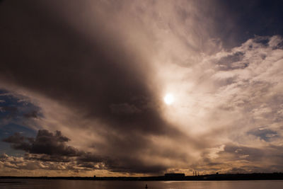 Scenic view of sea against sky before a storm