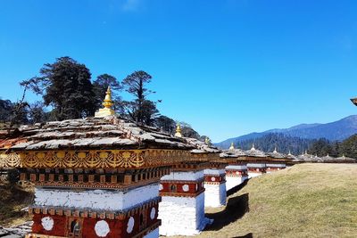 Traditional building against blue sky