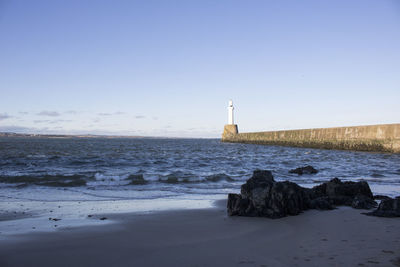 View of lighthouse at seaside