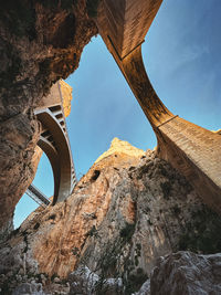 Low angle view of old ruins against sky