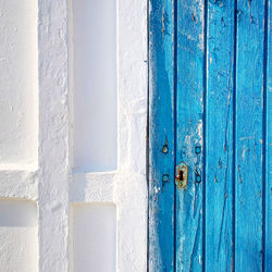 Close-up of blue door