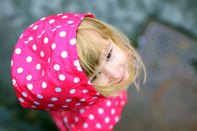 Close-up of girl looking at camera