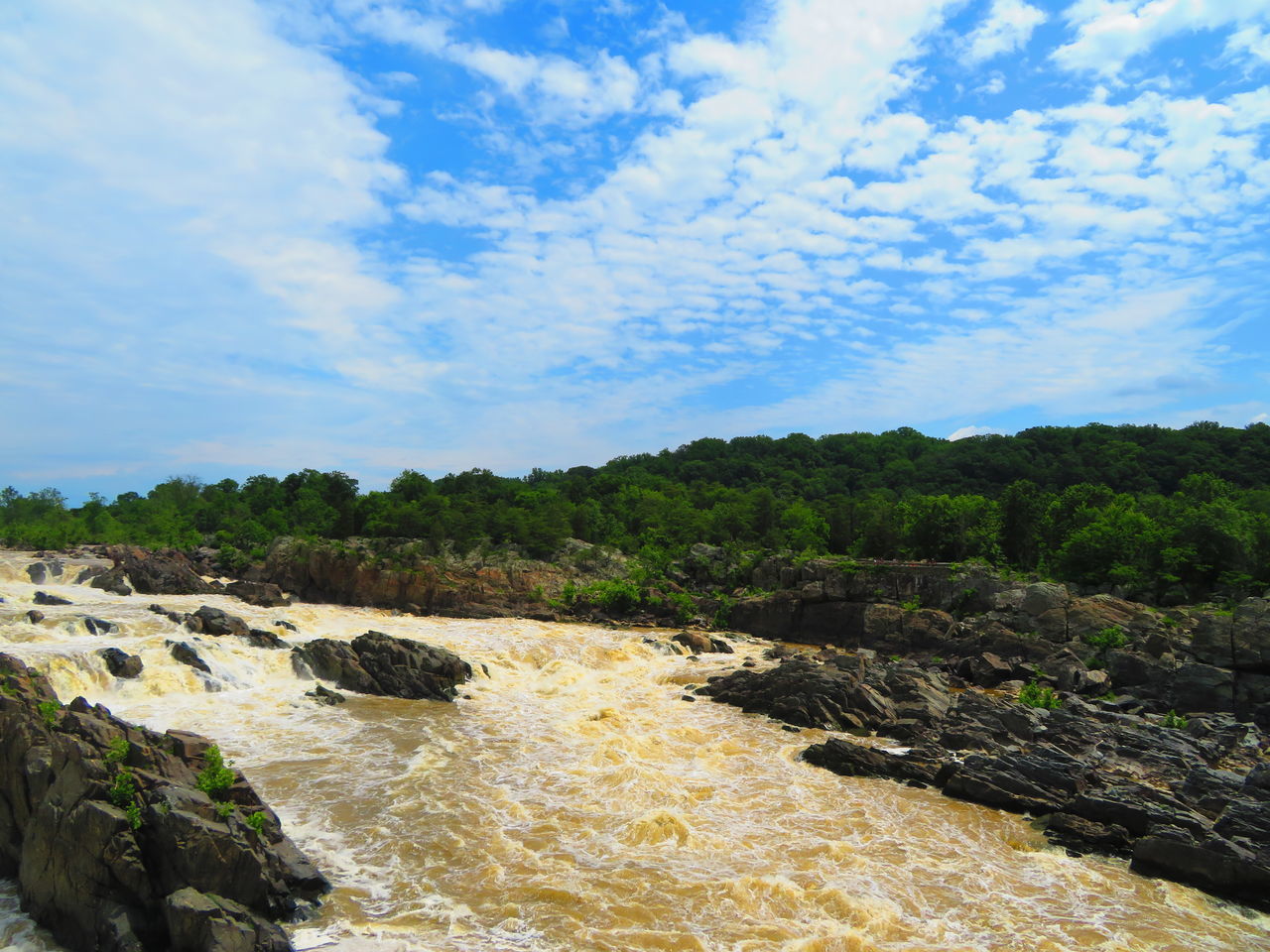 SCENIC VIEW OF ROCKS IN WATER AGAINST SKY