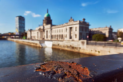 View of old building by river