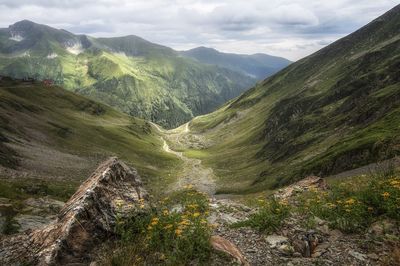 Scenic view of mountains against sky