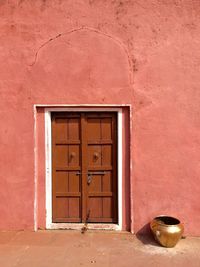 Closed door of traditional house