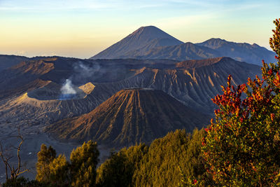 Scenic view of mountain range against sky