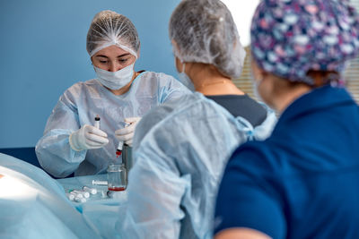 Rear view of people at table