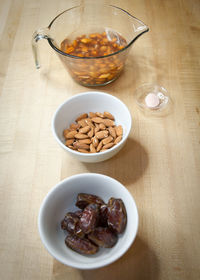 High angle view of food in bowl