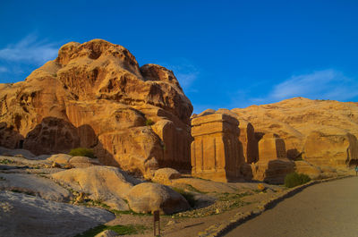 Scenic view of rock formation against sky