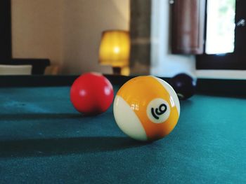 Close-up of ball on table