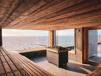 Sauna with panoramic view on the sea