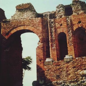 Low angle view of old ruins