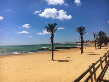 Scenic view of beach against sky