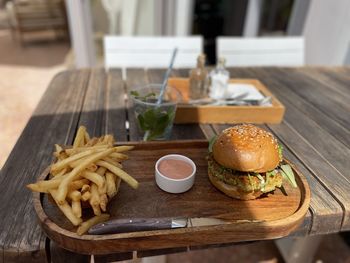 Close-up of food on table