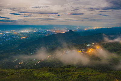 Aerial view of landscape against sky