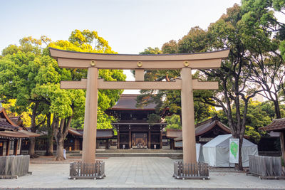 Exterior of temple against sky