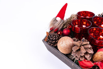 Close-up of fruits against white background