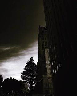 Low angle view of tower against sky