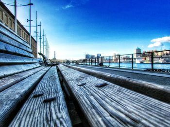 Railroad track against sky