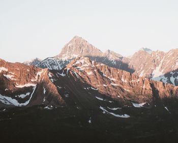 Scenic view of mountains against clear sky